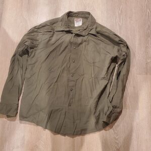 Vintage Wrangler Jeans Co. Premium Quality Mens XL Green Long Sleeve Button Up